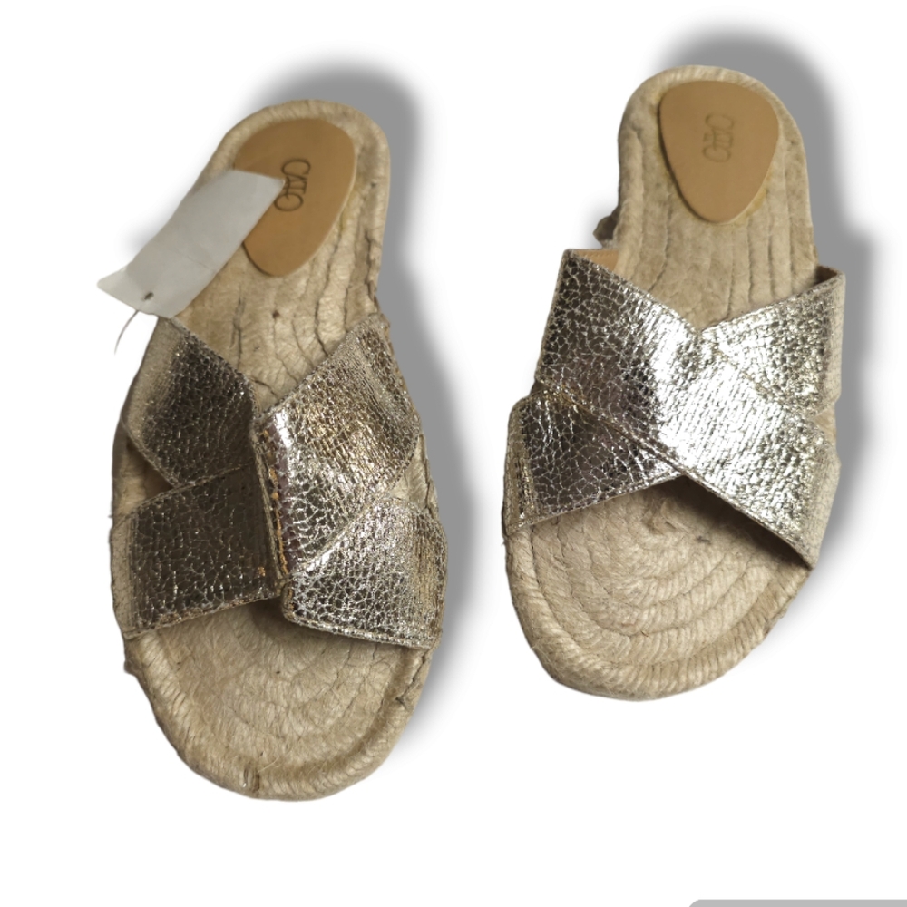 Cato Espadrille Sandal in Gold Glitter
